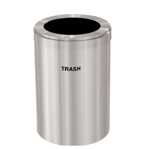 Waste Receptacle, No Liner, 41 gal., Silver