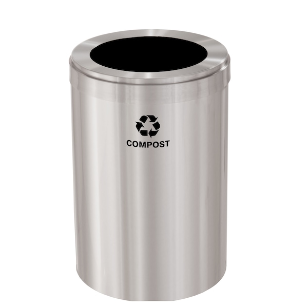 Waste Receptacle, No Liner, 41 gal., Silver