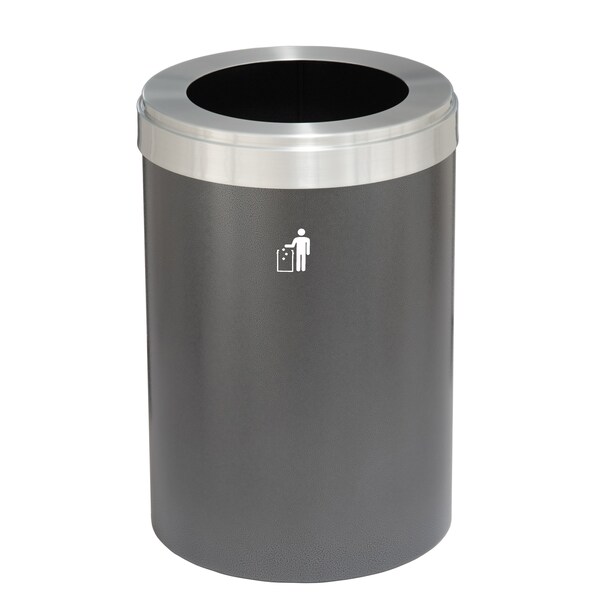 Waste Receptacle, No Liner, 41 gal., Silver