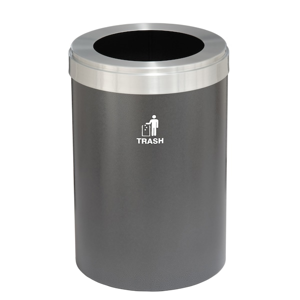 Waste Receptacle, No Liner, 41 gal., Silver