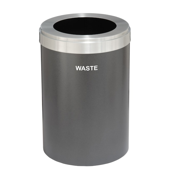 Waste Receptacle, No Liner, 41 gal., Silver