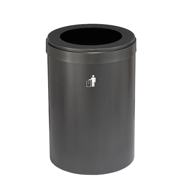 Waste Receptacle, No Liner, 41 gal., Silver