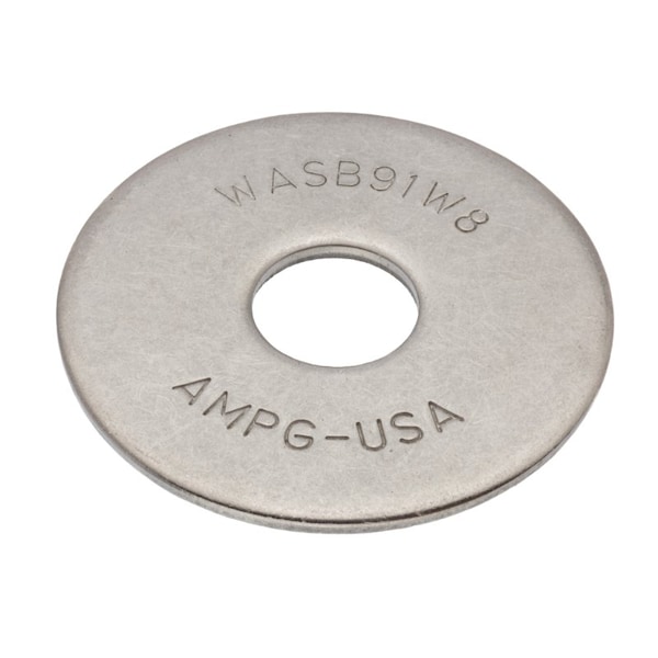 Flat Washer, For Screw Size 9/16" , 18-8 Stainless Steel Plain Finish, 5 PK