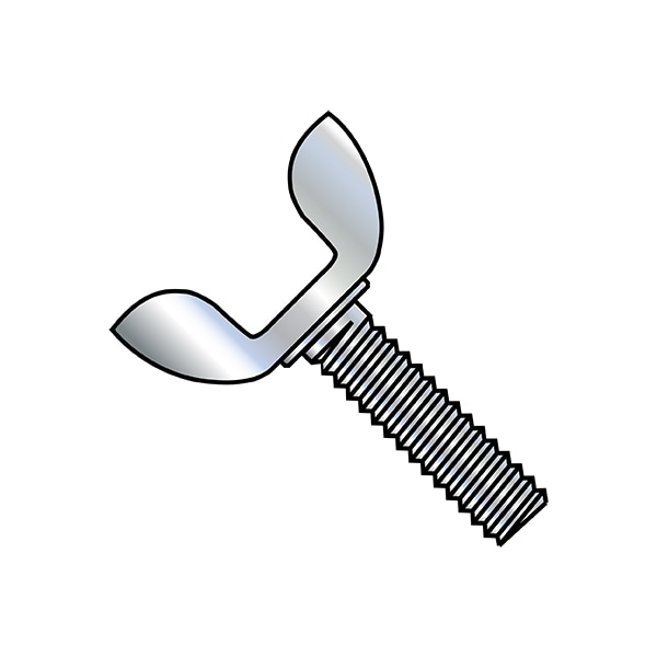 Wing Nuts, 8-32X1/4 TYPE D STAMPE, PK200, #8-32 Thread Size, Wing, Zinc Plated Steel, 1/4 in Lg