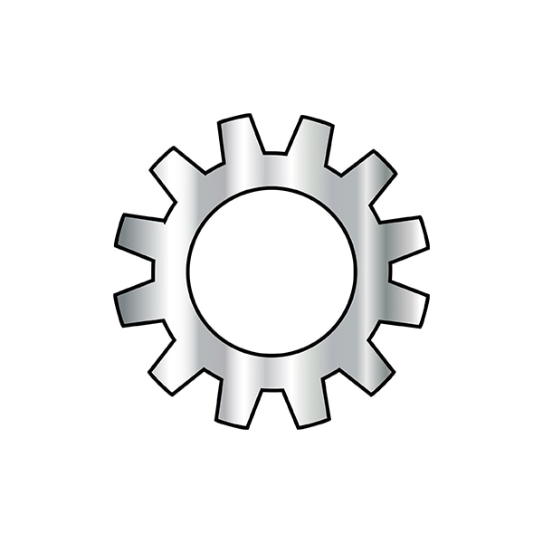 External Tooth Lock Washer, For Screw Size 1/2 in Stainless Steel, Plain Finish, 2000 PK