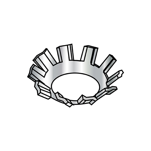 External Tooth Lock Washer, For Screw Size #6 18-8 Stainless Steel, Plain Finish, 1000 PK