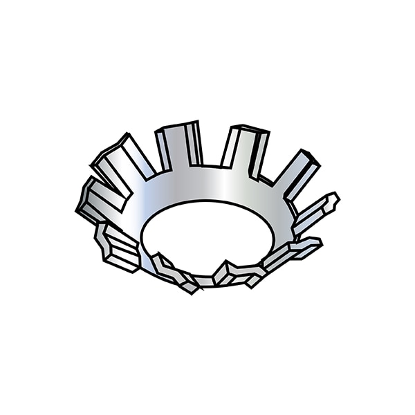 External Tooth Lock Washer, For Screw Size #6 Spring Steel, Zinc Plated Finish, 10000 PK