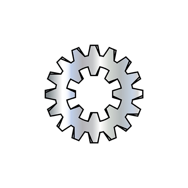 Internal/External Tooth Lock Washer, For Screw Size #10 Spring Steel, Zinc Plated Finish, 10000 PK