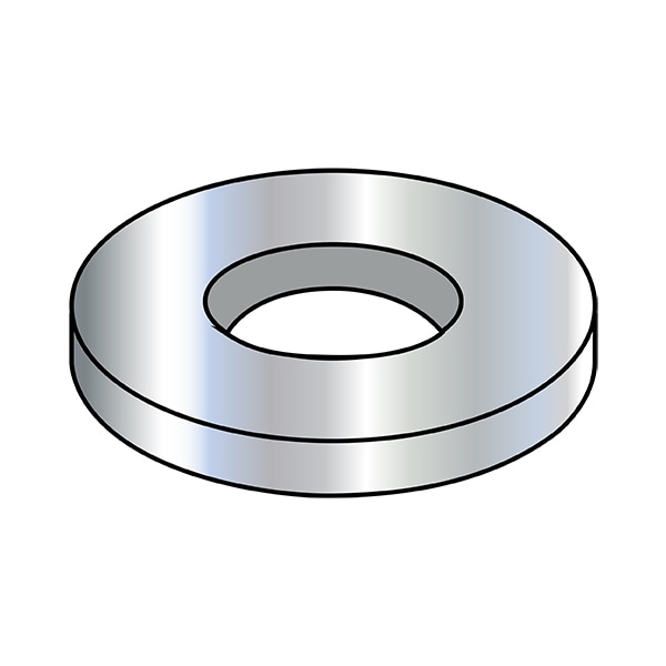 Flat Washer, For Screw Size 1/2X1" , Steel Zinc Plated Finish, 2500 PK