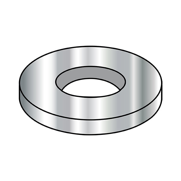 Flat Washer, For Screw Size 0" , Steel Plain Finish, 100 PK