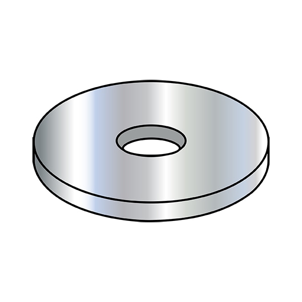Flat Washer, For Screw Size 1/2X1" , Steel Zinc Plated Finish, 500 PK