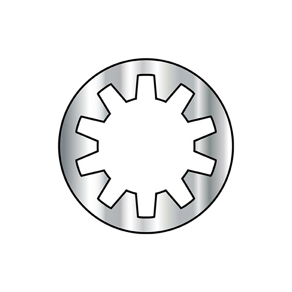 Internal Tooth Lock Washer, For Screw Size 1/2 in 18-8 Stainless Steel, Plain Finish, 2000 PK