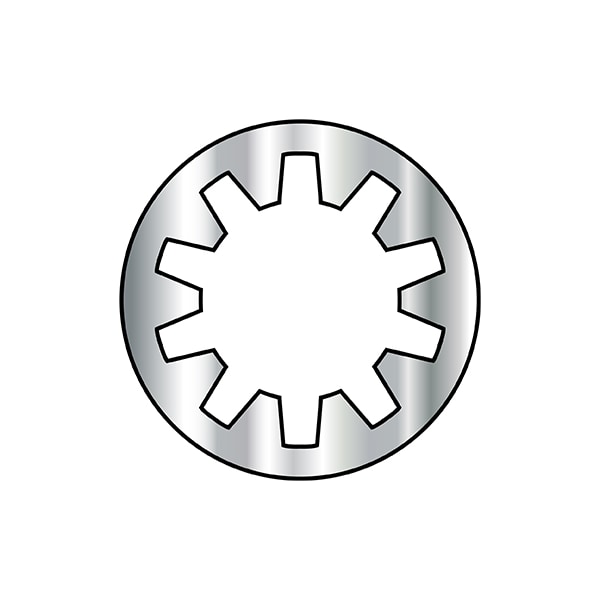 Internal Tooth Lock Washer, For Screw Size #8 Stainless Steel, Plain Finish, 10000 PK