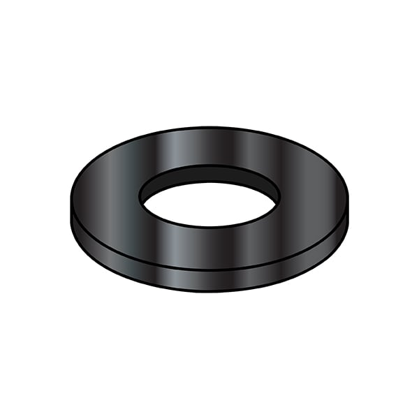 Flat Washer, For Screw Size 1/4" , 18-8 Stainless Steel Black Oxide Finish, 1000 PK