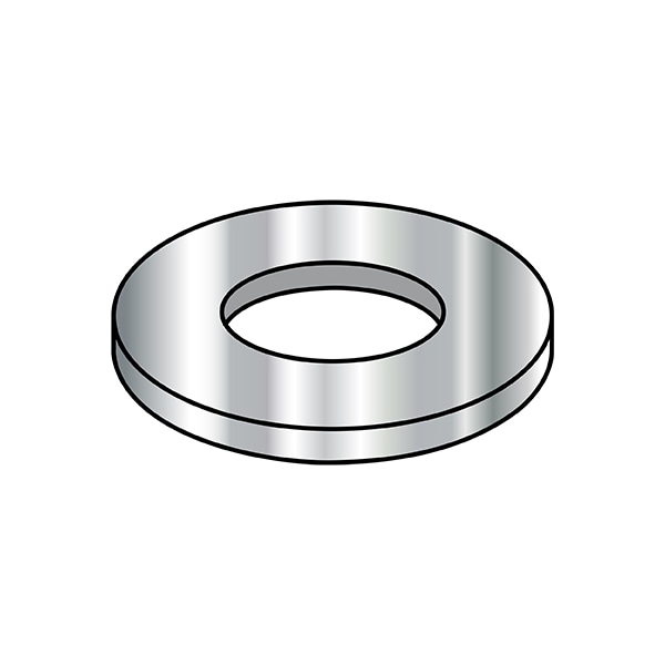 Flat Washer, For Screw Size 10" , 18-8 Stainless Steel Plain Finish, 5000 PK