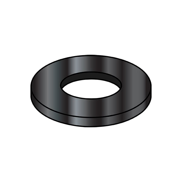 Flat Washer, For Screw Size 1/4" , Steel Black Zinc Finish, 10000 PK
