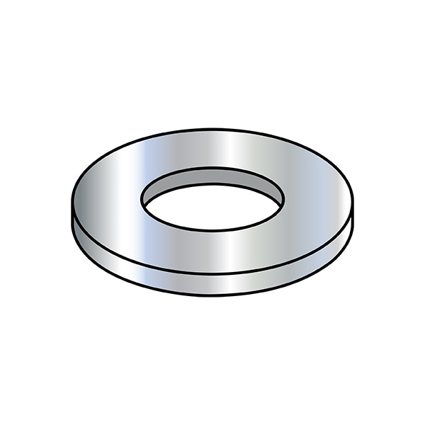Flat Washer, For Screw Size 12" , Steel Zinc Plated Finish, 10000 PK