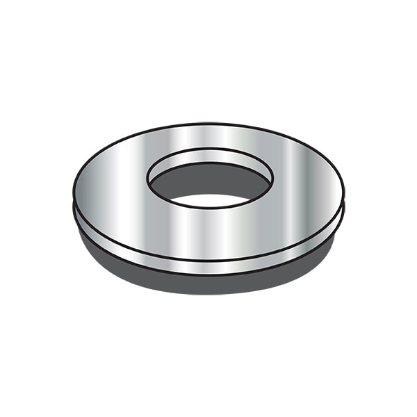Flat Washer, Fits Bolt Size 7/16X7/8 in EPDM, Plain Finish, 2500 PK