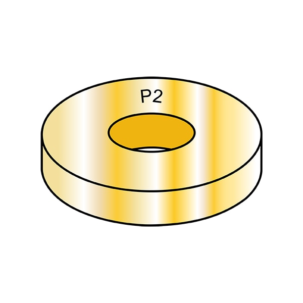 Flat Washer, For Screw Size #10 , Steel Zinc Yellow Finish, 5000 PK