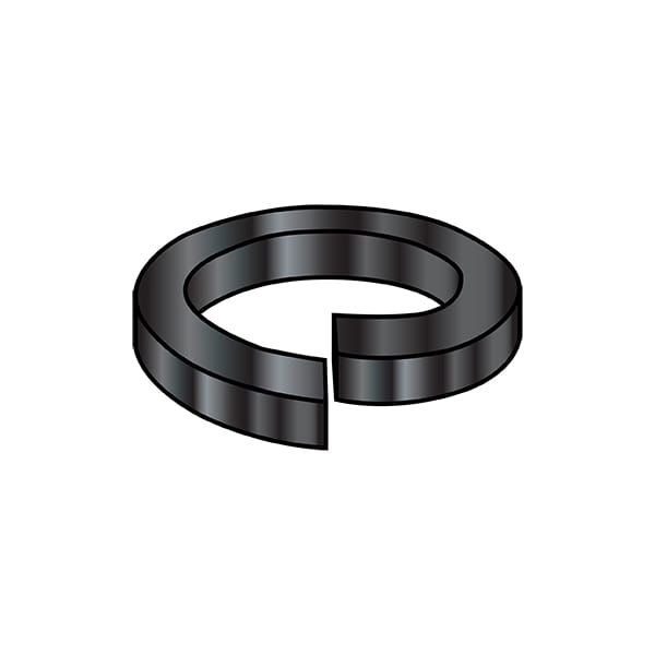 Split Lock Washer, For Screw Size 9/16 in Steel, Black Oxide Finish, 1500 PK