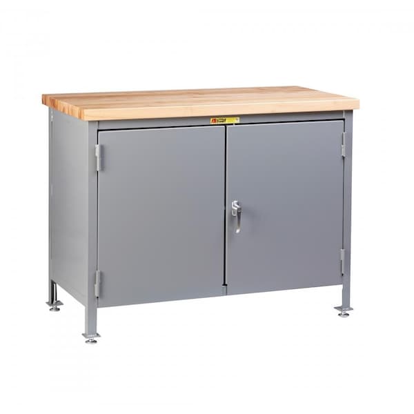 Work Center Cabinet, 24"X48" Butcher Block, Polyurethane, 3000 lbs.