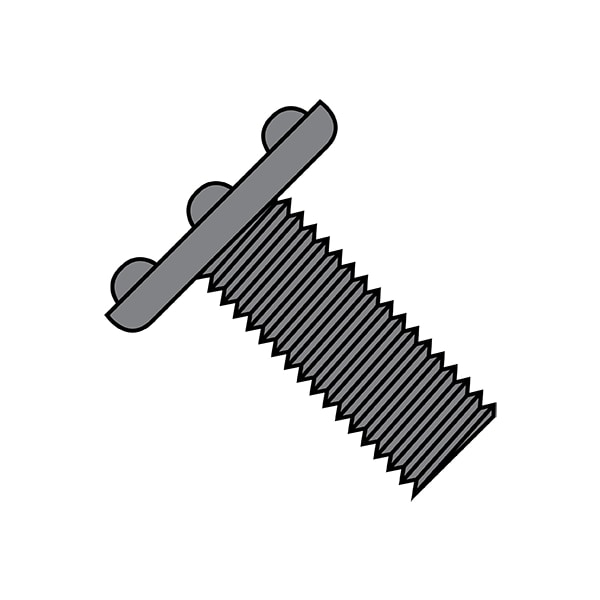 Weld Stud, 1/4"-20, 0.625 in, Top Projection, Steel, Plain Finish, 2000 PK