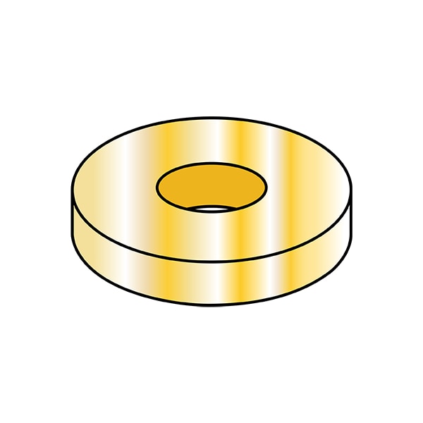 Flat Washer, For Screw Size 1-1/2" , Steel Zinc Yellow Finish, 30 PK