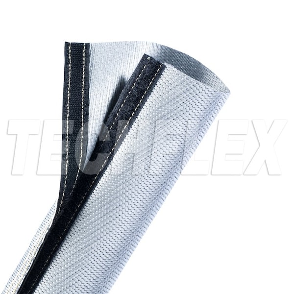 Braided Cable Wrap, 2 in Inside Dia., 25 ft, Silver