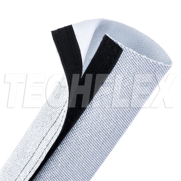 Braided Cable Wrap, 3 in Inside Dia., 25 ft, Silver