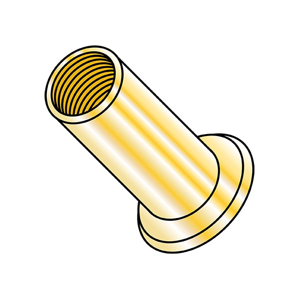 Rivet Nut, M4-0.70 Thread Size, 80.63 mm - 90.39 mm Flange Dia., 10.62 mm - 11.38 mm L, Steel
