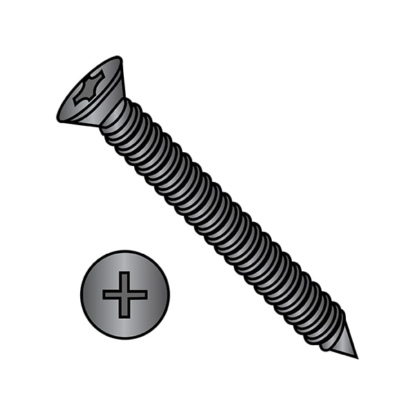 Drywall Screw, #6 x 1 in, Steel, Trim Head Phillips Drive, 10000 PK