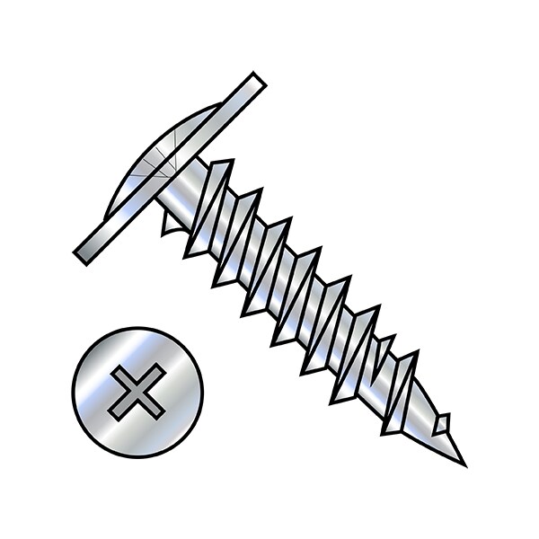 Drywall Screw, #8 x 1 in, Steel, Truss Head Phillips Drive, 4000 PK