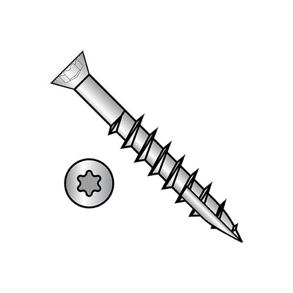 Drywall Screw, #7 x 1-5/8 in, Stainless Steel, Trim Head Torx Drive, 3000 PK