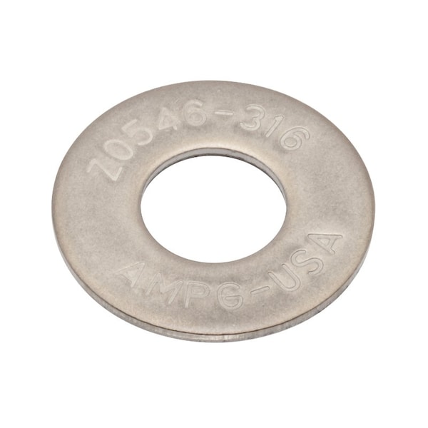 Flat Washer, For Screw Size 7/16" , 316 Stainless Steel Plain Finish, 100 PK