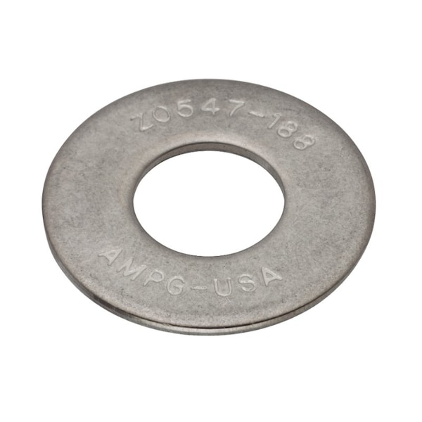 Flat Washer, For Screw Size 1/2" , 18-8 Stainless Steel Plain Finish, 100 PK