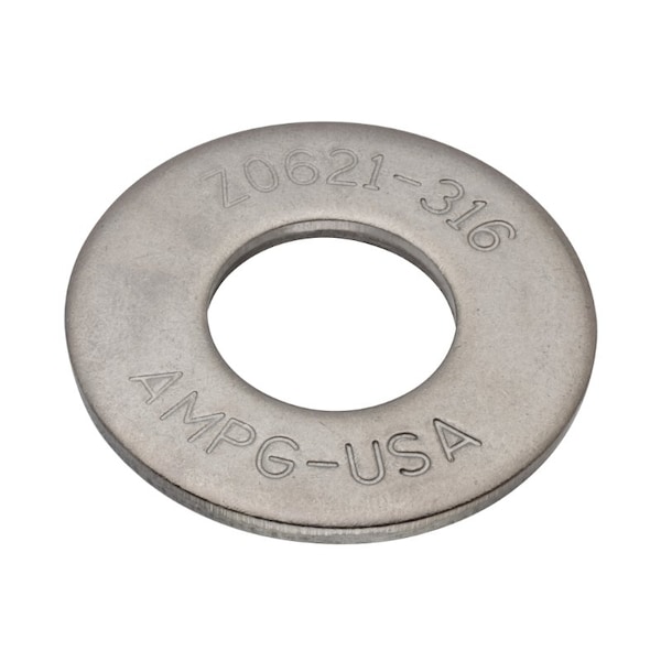 Flat Washer, For Screw Size 3/4" , 316 Stainless Steel Plain Finish, 10 PK