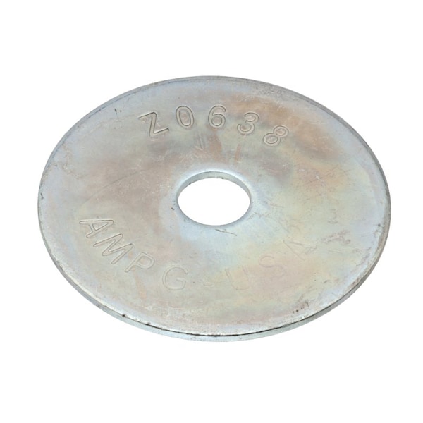 Fender Washer, For Screw Size 3/8" , Steel Zinc Plated Finish, 100 PK