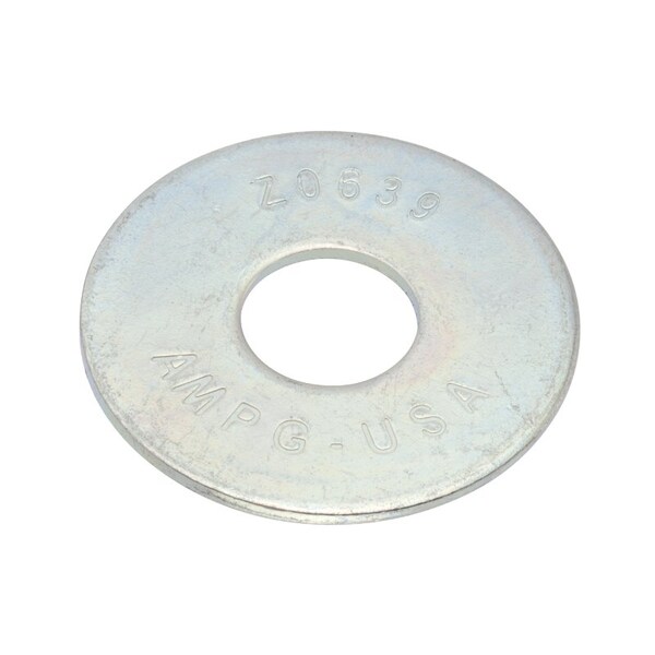 Fender Washer, For Screw Size 1/2 in , Steel Zinc Plated Finish, 50 PK