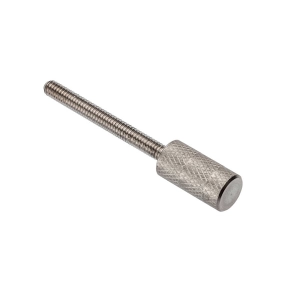 Thumb Screw, 5/16"-24 Thread Size, Knurl Narrow Head, Plain Stainless Steel, 1 in Lg