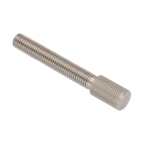 Thumb Screw, 1/4"-28 Thread Size, Knurl Narrow Head, Plain Stainless Steel, 1-1/2 in Lg