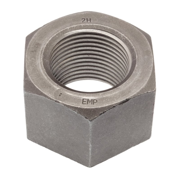 Heavy Hex Nut, 3-1/2"-4, Steel, Grade 2H, Plain, 3-7/16 in Ht
