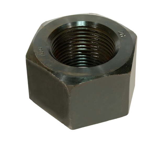 Heavy Hex Nut, #4-4, Steel, Grade 2H, Plain, 4 in Ht