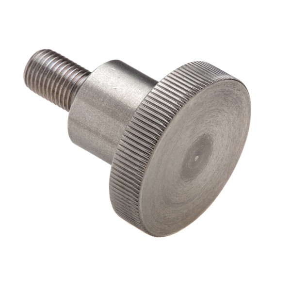 Thumb Screw, 3/8"-24 Thread Size, Round, Plain 18-8 Stainless Steel, 5/16 in Head Ht, 1 11/16 in Lg