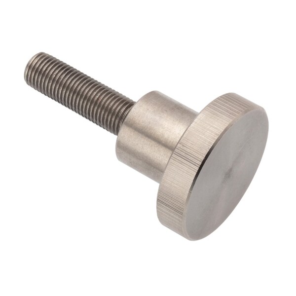 Thumb Screw, 3/8"-24 Thread Size, Round, Plain 18-8 Stainless Steel, 5/16 in Head Ht, 2 5/16 in Lg