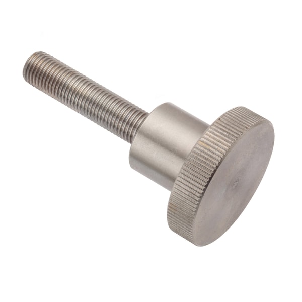 Thumb Screw, 3/8"-24 Thread Size, Round, Plain 18-8 Stainless Steel, 5/16 in Head Ht, 2 9/16 in Lg