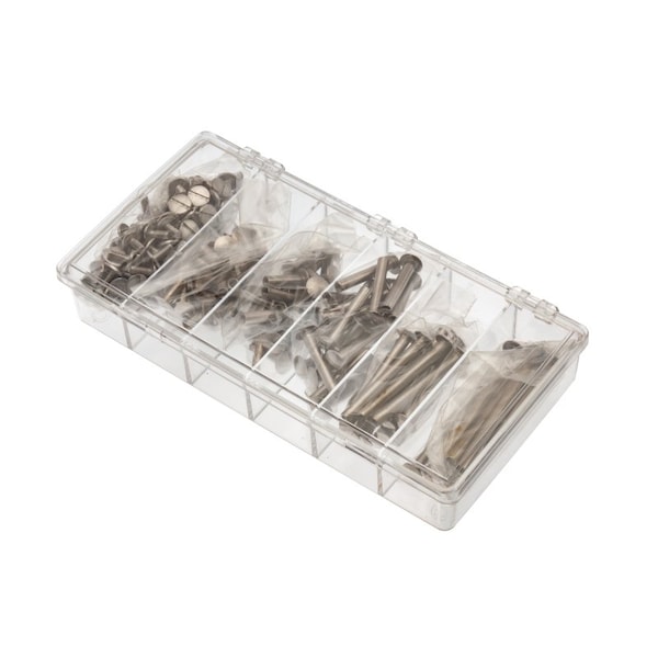 Bind Post Barrel/Screw 240pc 18-8 SS Kit, 18-8 Stainless Steel, Unfinished Finish