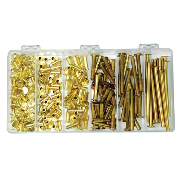 Bind Post Barrel/Screw 240pc Brass Kit, Brass, Unfinished Finish