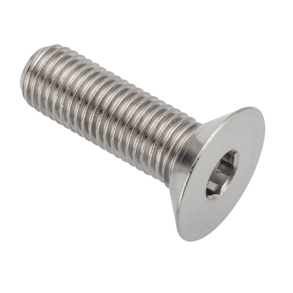 M7-1.00 Socket Head Cap Screw, Flat, Plain Stainless Steel, 25 mm Length
