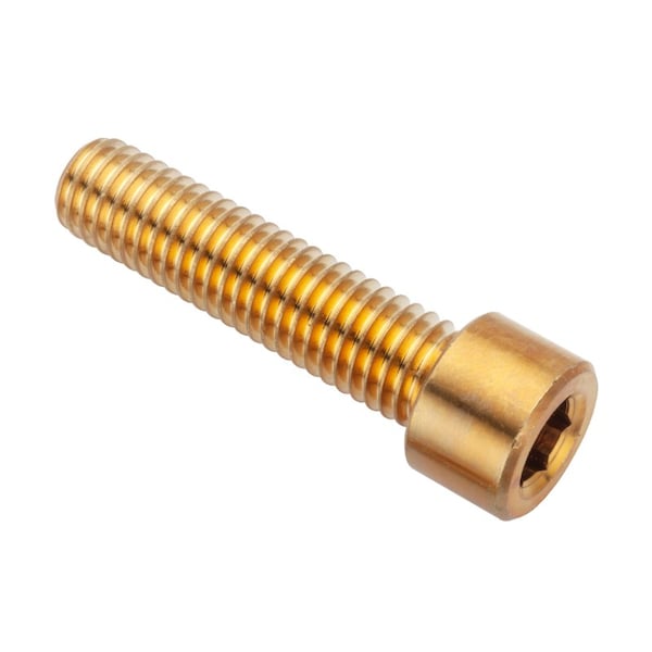 1/2"-13 Socket Head Cap Screw, Plain Brass, 2 in Length