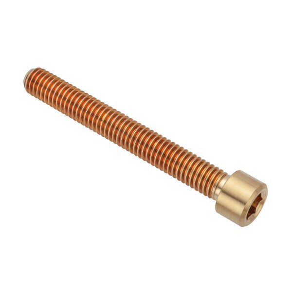 3/8"-16 Socket Head Cap Screw, Socket, Plain Brass, 3 in Length